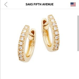 Saks Fifth Avenue 14K Gold & Diamond Huggie Hoop Earring